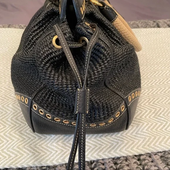 Prada Leather Trimmed Raffia frame bag - Picture 5 of 8